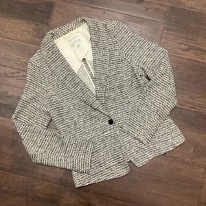 Banana Republic Italian Tweed Ivory Gold Blazer